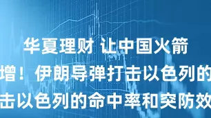 华夏理财 让中国火箭军信心大增！伊朗导弹打击以色列的命中率和突防效果